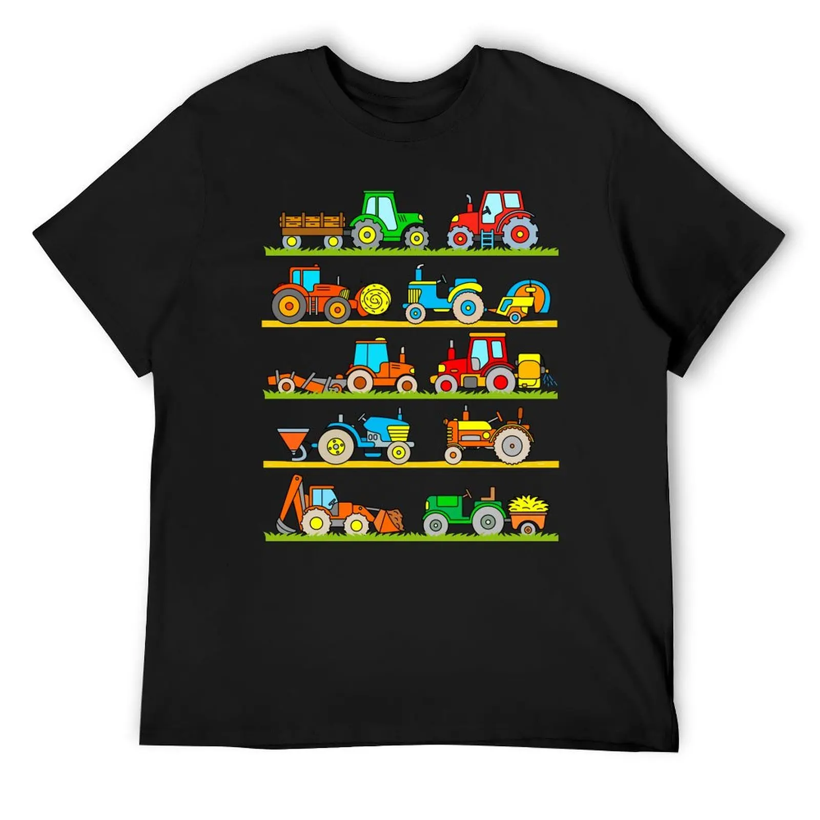 

10 Tractors for Kids Toddlers Boy Girl T-Shirt oversized animal prinfor boys vintage t shirt men