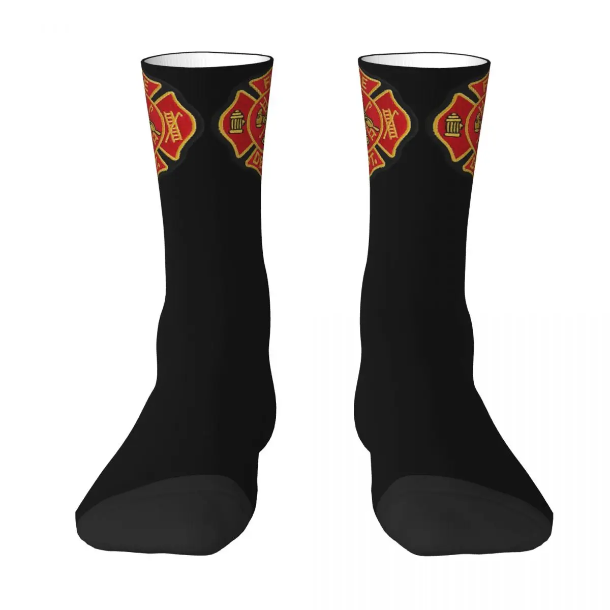 Red Fire Department Badge Men Women Socks,Firefighter fashion Beautiful Suitable for all seasons Dressing Gifts