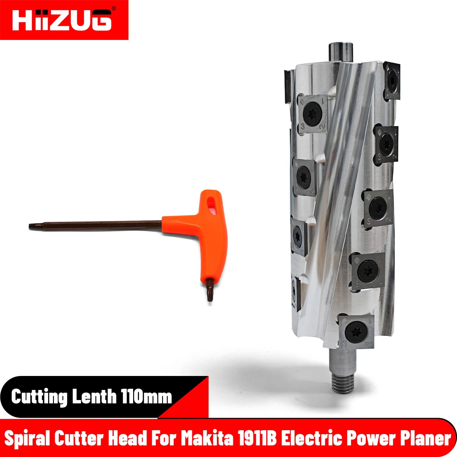 

Makita 1911B Planer Helical Spiral Cutter Head, 110mm Cutting Length with 18Pcs Carbide Inserts for Makita Woodworking Planer