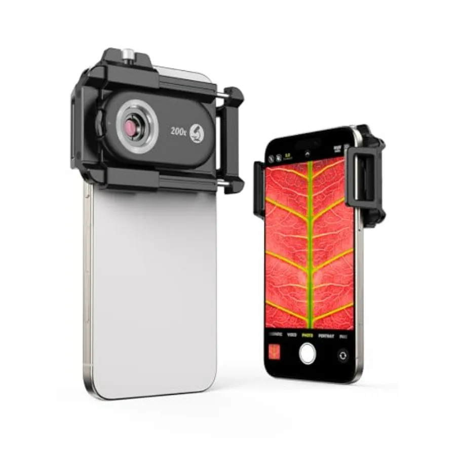 

Микроскоп для телефона MIAO LAB 200X с CPL-линзой и LED/УФ-подсветкой, универсальный зажим для iPhone/Android - портативный карманный микроскоп с нано-зумом