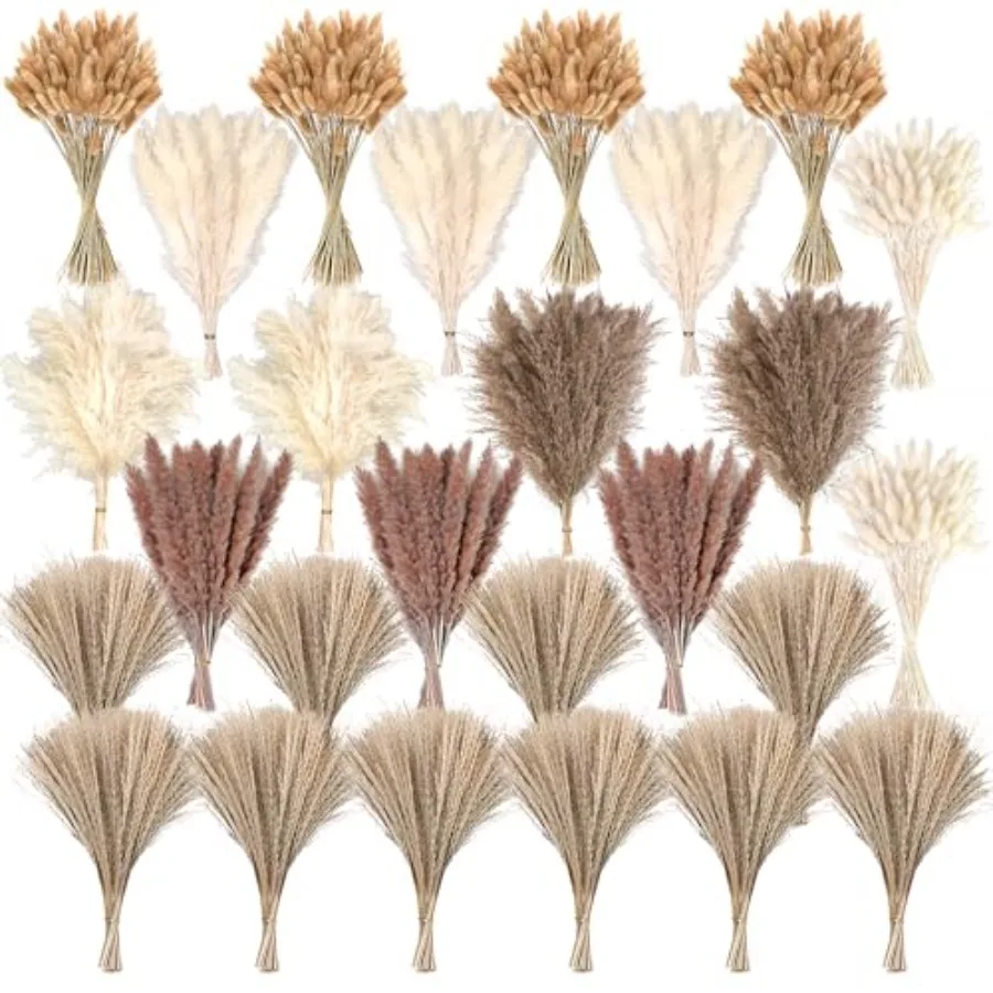 

610 PCS Dried Pampas Grass Decor Dried Flower Bouquets for Wedding Ceremony Home Decoration Centerpiece Table Arrangement Moder