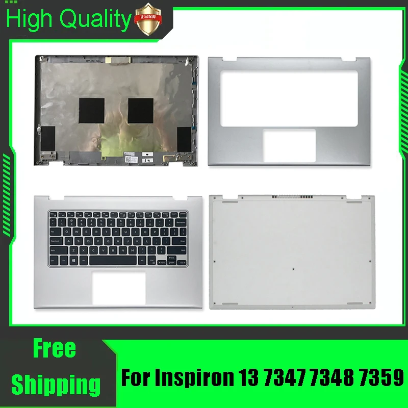 Nova Tampa Traseira LCD para Notebook Dell Inspiron 13-7000 7347 7348 7352 7353 7359 Palmrest Superior e Base Inferior 0V5CHP V5CHP Prata