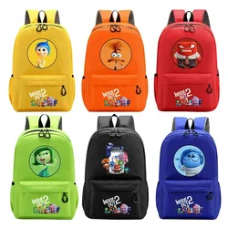 Kawaii Inside Out Movie Peripheral Backpack Anime Candy Color Anxiety Anger Joy Kids Backpack Large Capacity Storage Bag