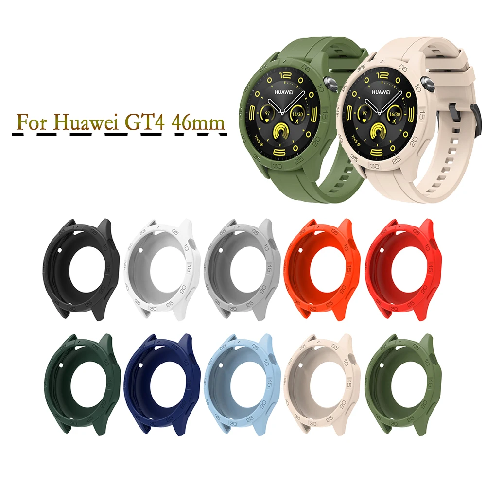 Funda + correa 2 en 1 para Huawei Watch GT 4, carcasa protectora de reloj de silicona de alta calidad, de un Color funda de correa de reloj, 46mm