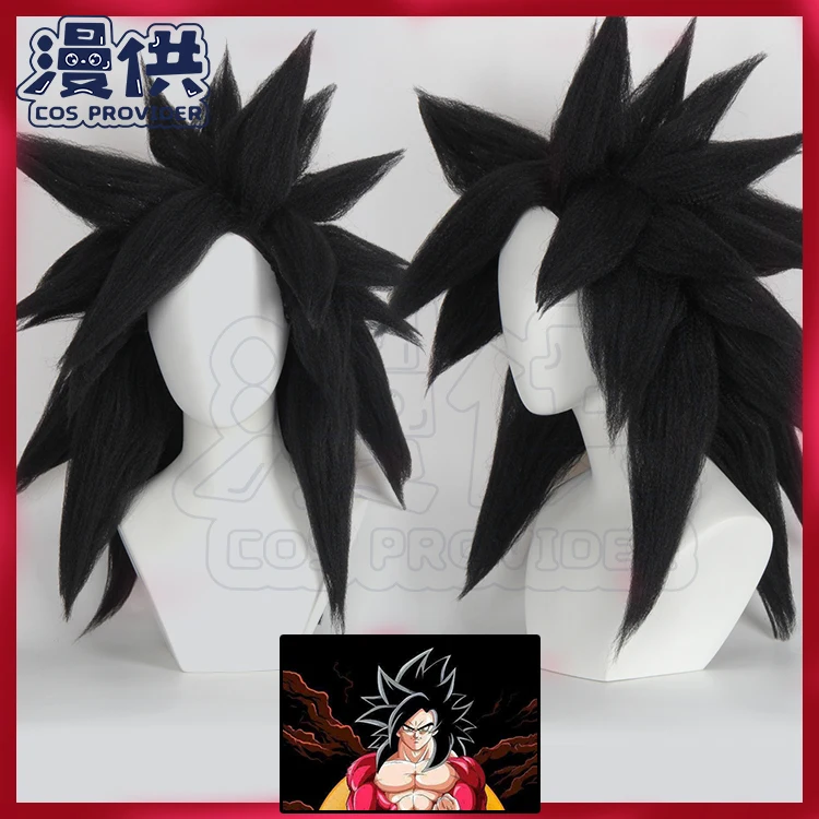 Disfraces de Cosplay Z Super Son Goku negro dorado Zamasu Peluca de pelo Saiyan 4 Kakarotto para adultos, Halloween