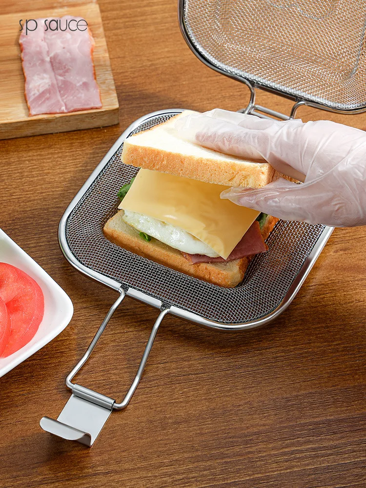 304 Stainless Steel Sandwich Making and Baking Net Clip, Household Toast Bread Baking Tools, Oven Maker Clip, Japanese-style