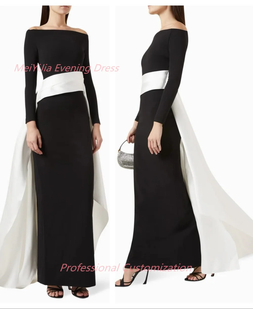 Meiyijia Evening Dresses Crepe A-line V-Neck Strapless Full-Sleeve Ankle-Length  Elegant High-quality السعود For Woman 2024