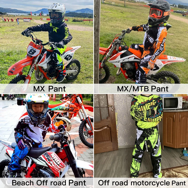 Child Motocross Pant black red white Enduro cross Off-road 4 5 6 7 8 9 10 11 12 year kid MX MTB MOTO girl boy Youth