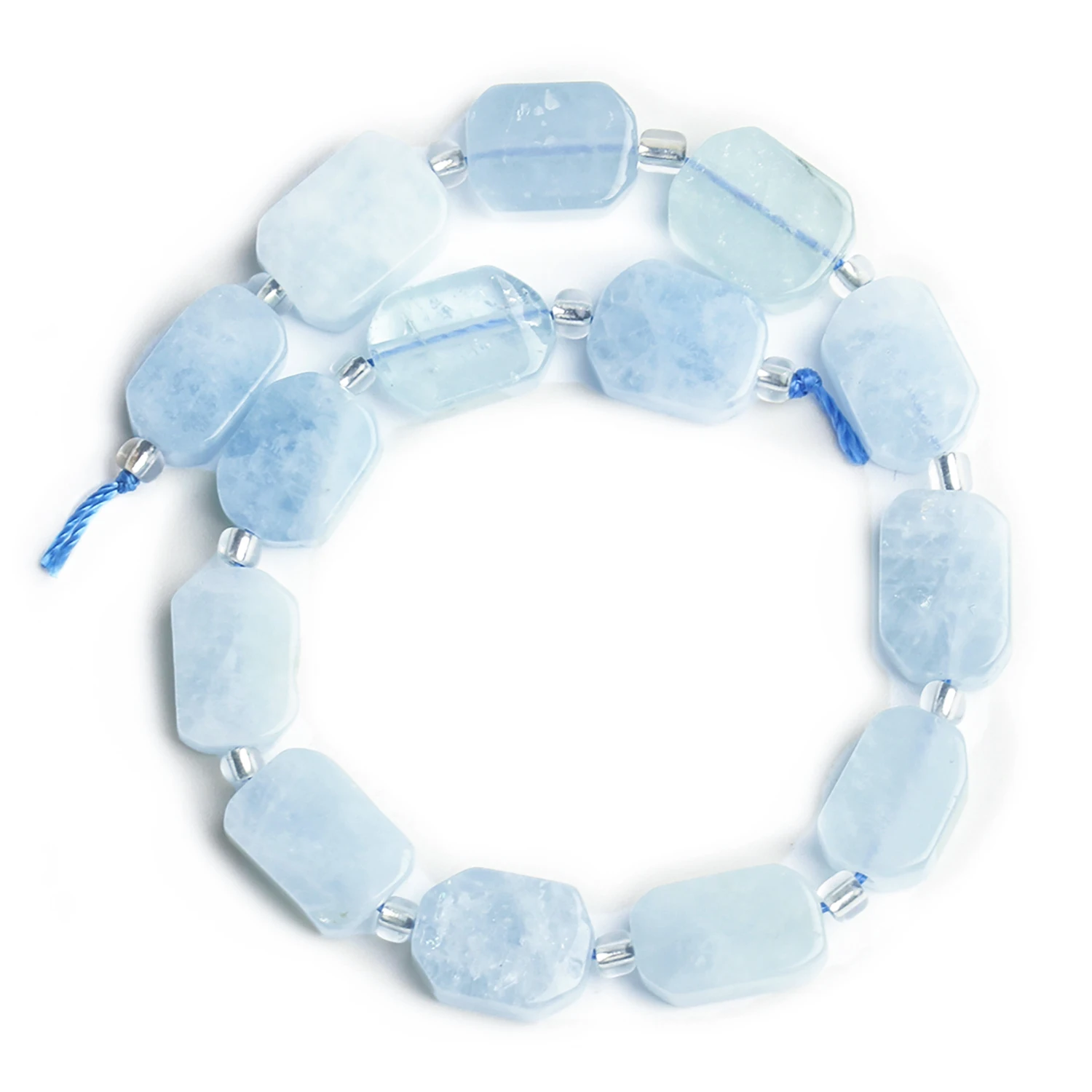 Natural Aquamarine Beads 8x12mm Rectangle Shape Beads for Jewelry Making Diy Bracelet Necklace Beading Accessories