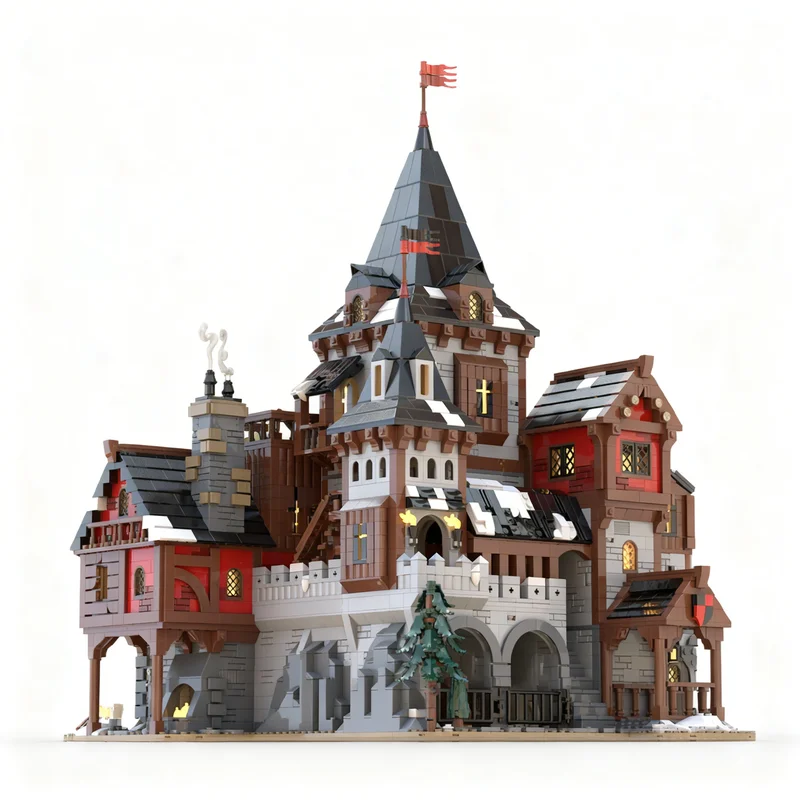 3988pcs MOC Wolf Lord S Castle Model Building Blocks Creative DIY Gift Display Decor Assemble Premium Adult Kids Desk Home Toy
