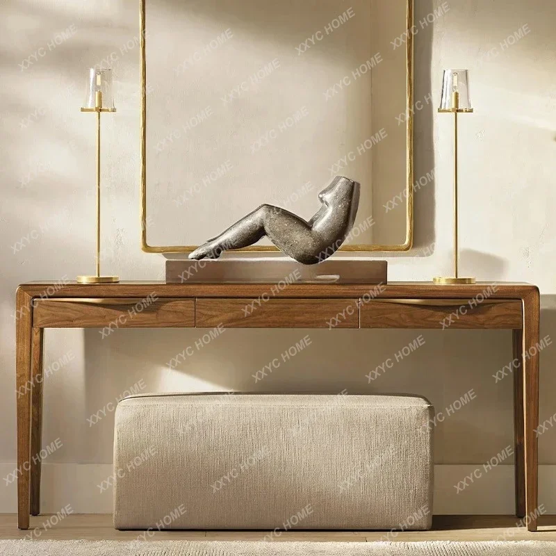 

JJAmerican Rural Simple Solid Wood Entrance Table End View Table Against The Wall