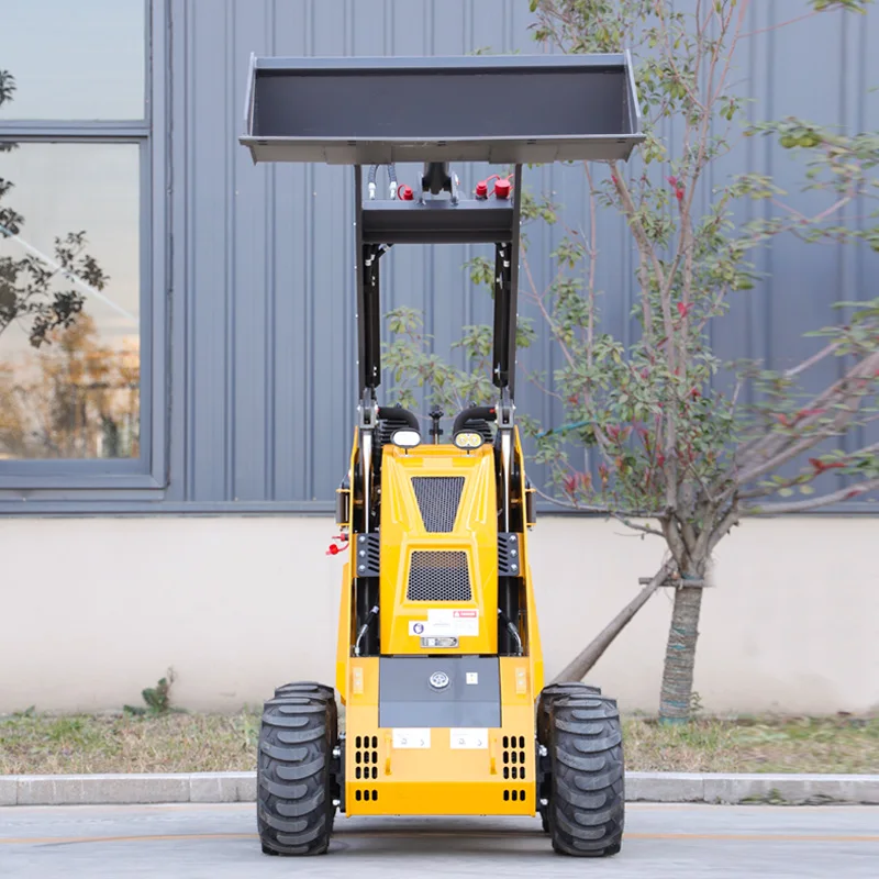 Electric Small Agricultural Construction Mini Skid Steer Wheel Backhoe Loader Track with Attachments Factory Customization