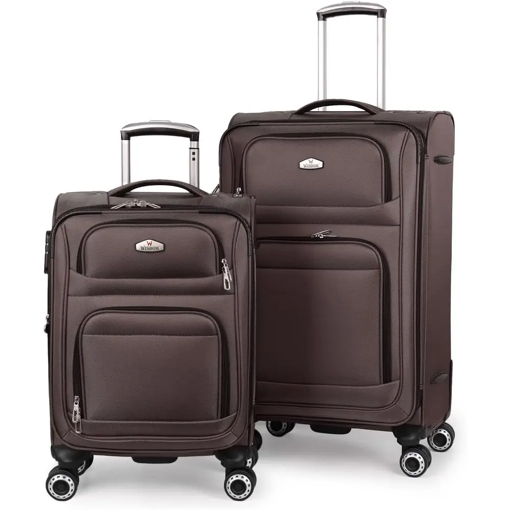 

Expandable Lightweight 2-Piece Suitcase Set with Double Spinner Wheels and Combination Lock (20in/26in)