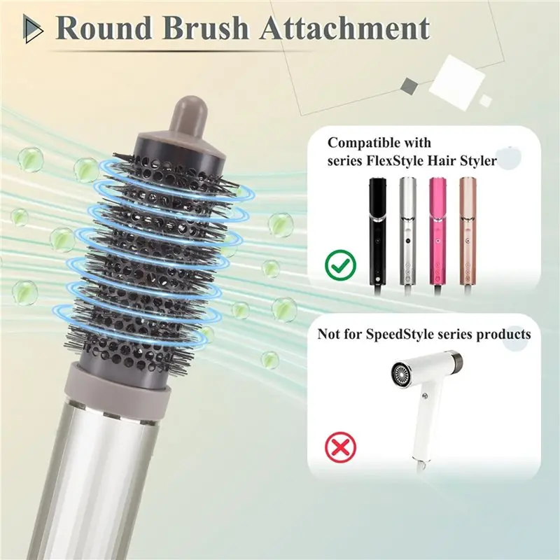 

A50Q-For Shark Flexstyle Long Curling Barrels Attachment Round Brush Create Natural Classic And Textured Waving S