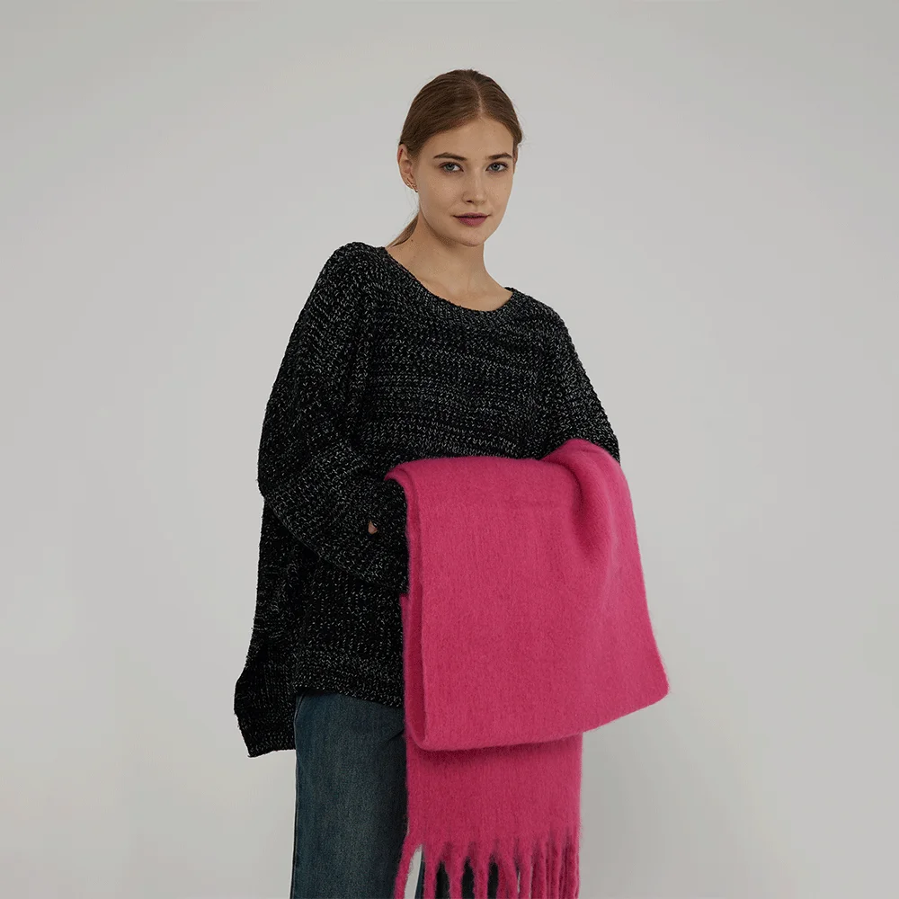 Designer Marke frauen Winter Schal Damen Soild Farbe Kaschmir Warme Tücher und Wraps Lange Quasten Pashmina Decke Schals