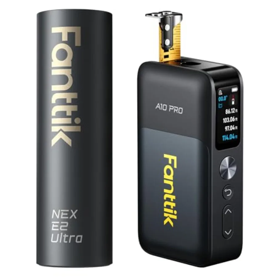 E2 울트라 3.7V 미니 전동 드라이버 및 판틱 A10 프로 2-in-1 디지털 레이저 줄자 (HD IPS 컬러 디스플레이 포함)