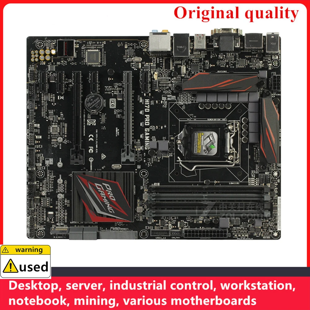 Motherboards usadas para H170 Pro Gaming, Desktop Mainboard, LGA, 1151, DDR4, 64GB, ATX, M.2, NVME, SATA III, USB 3.0