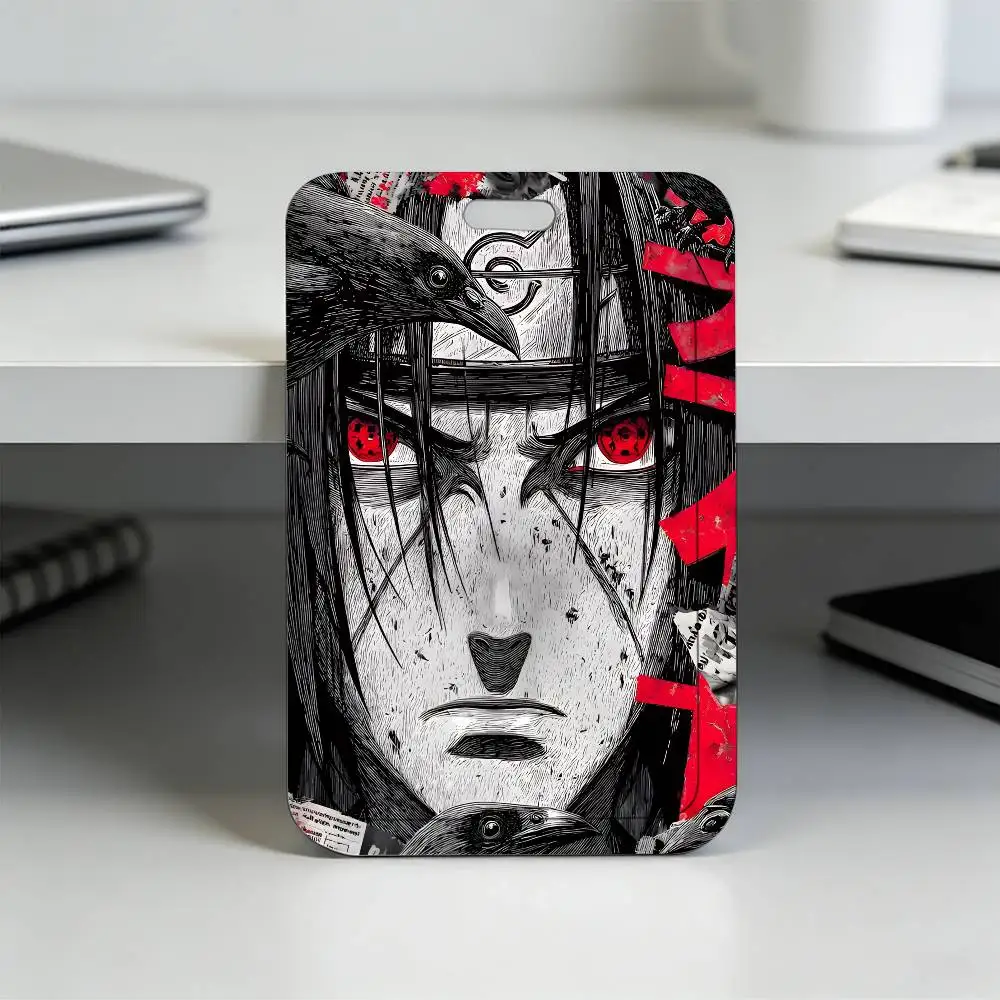 Anime N-NARUTO Akatsuki Itachi Sharingan Transparenter Kartenhalter Mitarbeiter Plastik-Schiebeabdeckung Schlüsselband Arbeits-Geschäfts-ID-Tasche Bus – Detail 8
