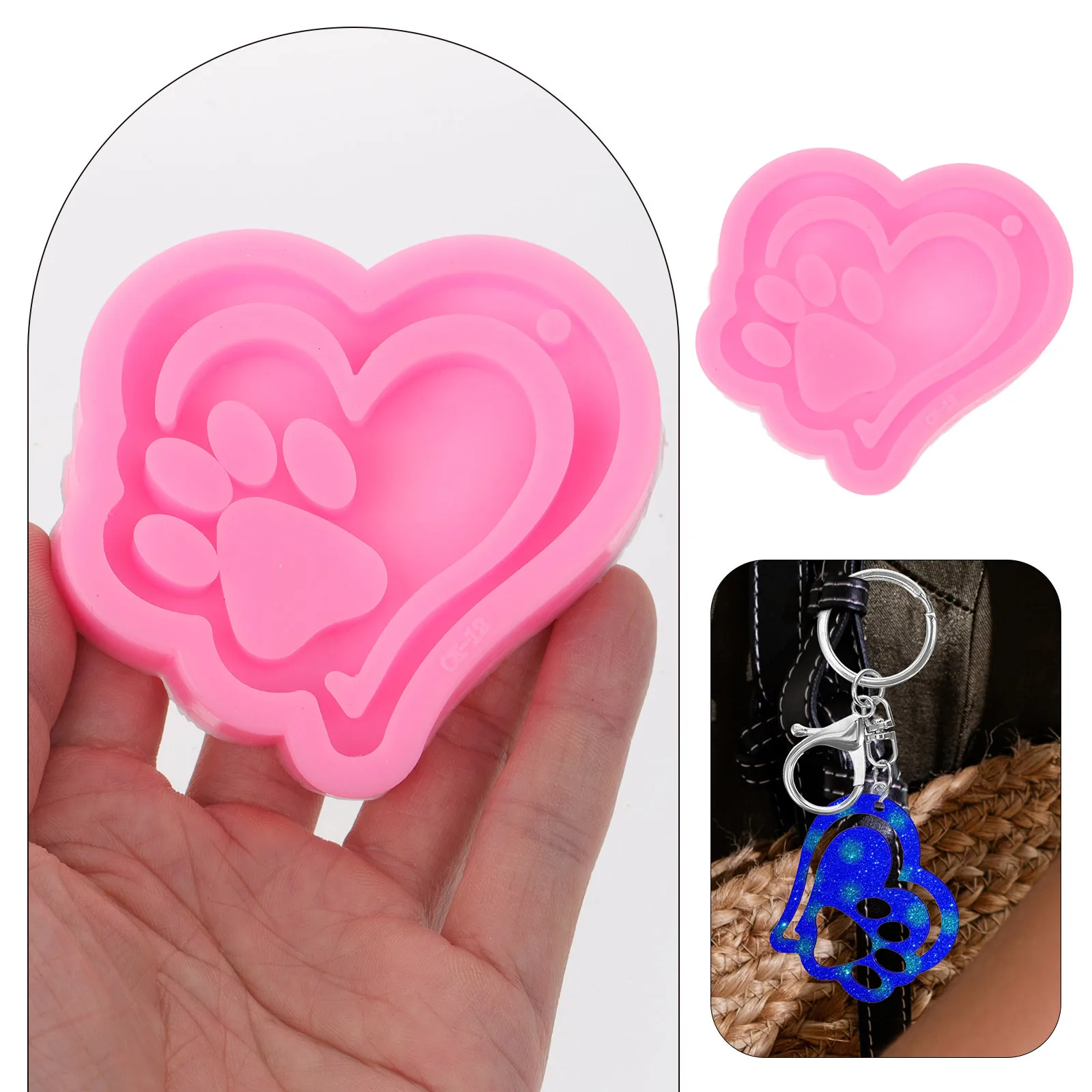

4pcs Silicone Keychain Aromatherapy Charm Nonstick Flexible For Diy Epoxy Crafts Car Pendant Mold Decorative Diy Making Supply
