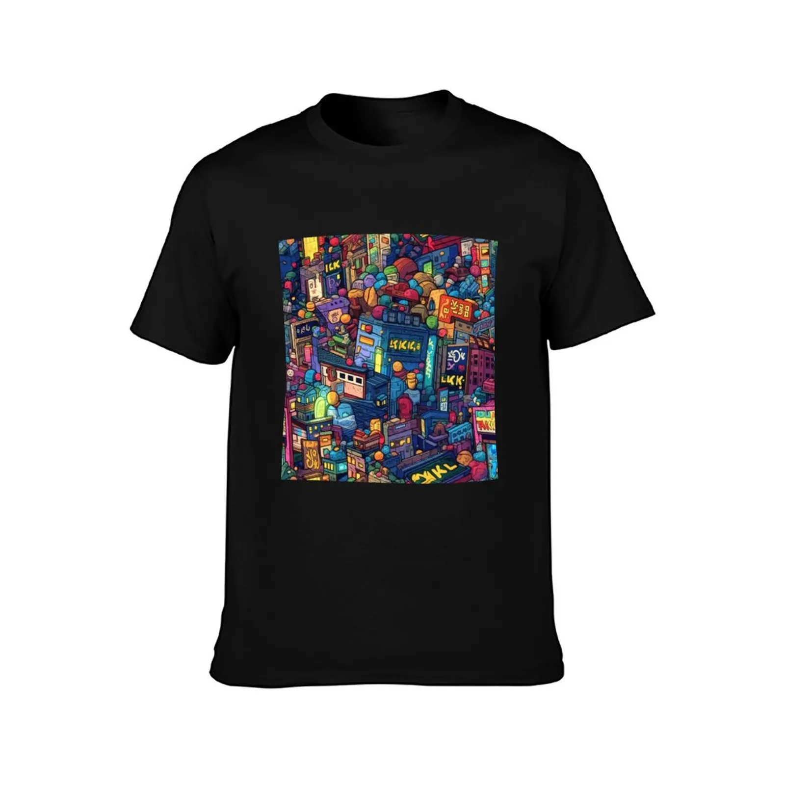 city Nights vibes tile // Vibras de ciudad nocturna pattern T-Shirt sweat sublime t shirt for men