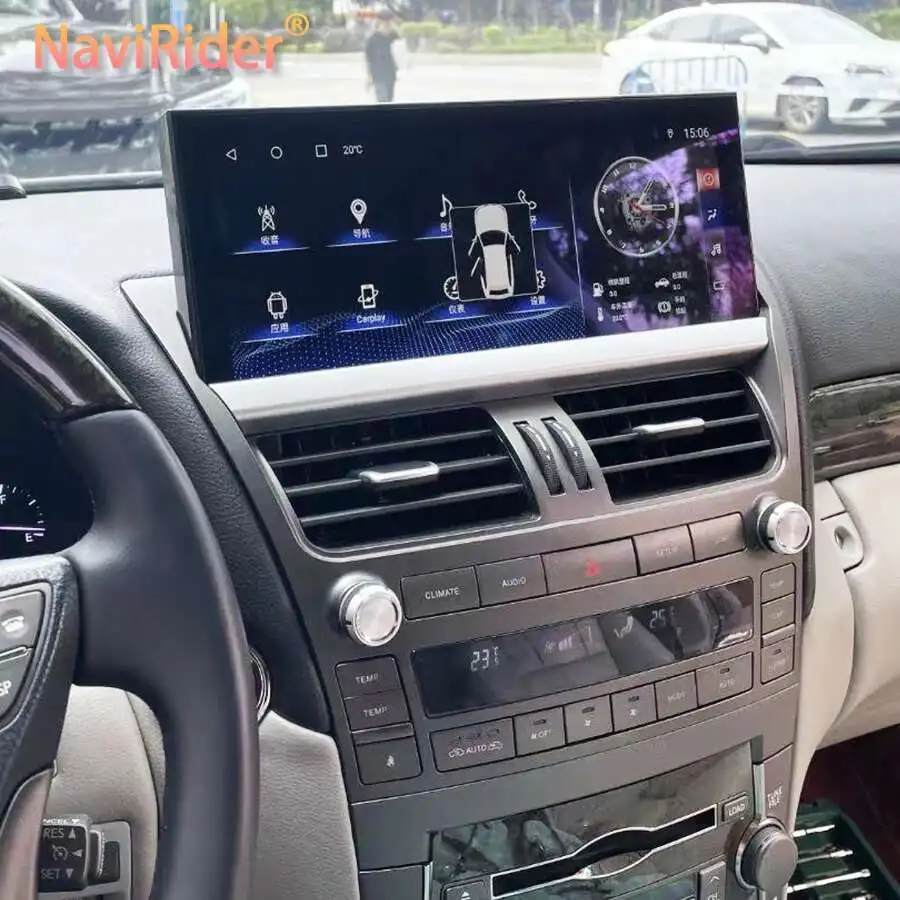 12,3 "авто Android 14 автомобильный радиоприемник GPS-навигатор Bluetooth беспроводной Carplay 8 ГБ + 128 ГБ Wi-Fi для Lexus LS460 LS600 2006-2012