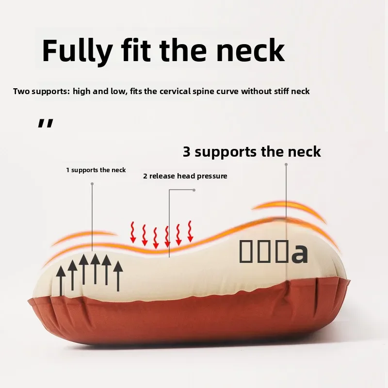 Inflatable Camping Pillow Ultra Light Neck Waist Support Ergonomic Portable Travel Pillow Outdoor Hiking Backpack Pillow