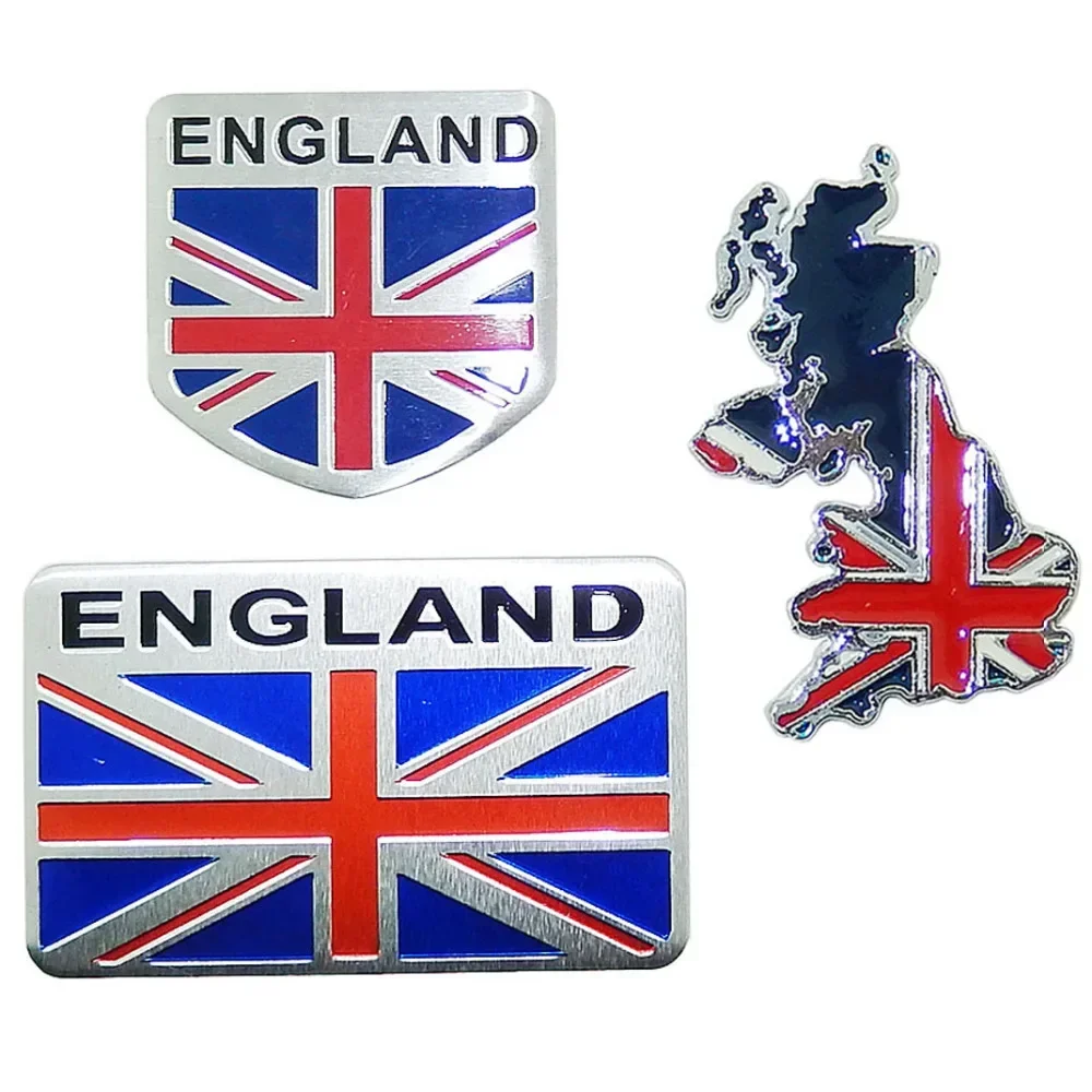 Car Aluminum Alloy British England UK Flag Badge Emblem Decal Sticker Fit For BMW X1 X3 X5 M5 i8 3 5 7 Series For Mini Cooper