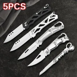 5PCS Pocket Folding Fruit Knife Set Stainless Steel Kitchen Knife with Non-slip Handle for Kitchen Accessories Box Opener