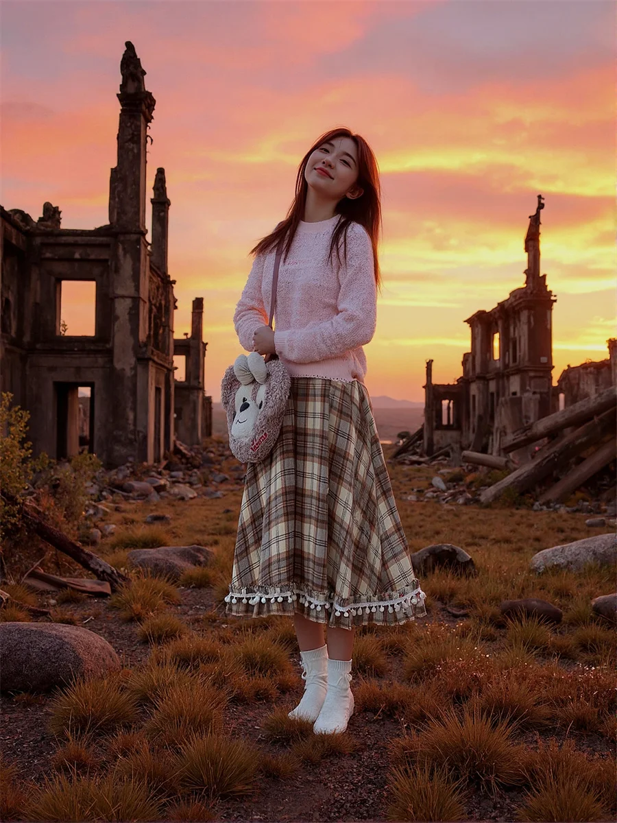 

Клетчатые юбки-миди, женские лоскутные, современные, шикарные, элегантные, струящиеся, с рюшами, многослойные, простой, минималистичный, летний стиль, яркий тюль