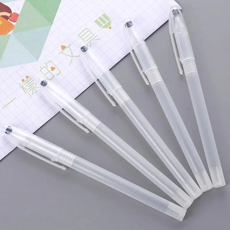 10pcs Gel Pen Shell Ballpoint Transparent Cover Clear Pen Stationary Office School Supplies Writing Tools Education Supplies