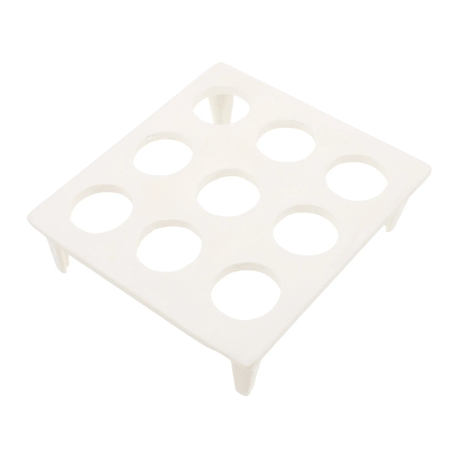 6-Hole Ceramic Crucible Rack Porcelain Laboratory Crucible Support Stand for High Temperature Test and Chemical Analysis Use