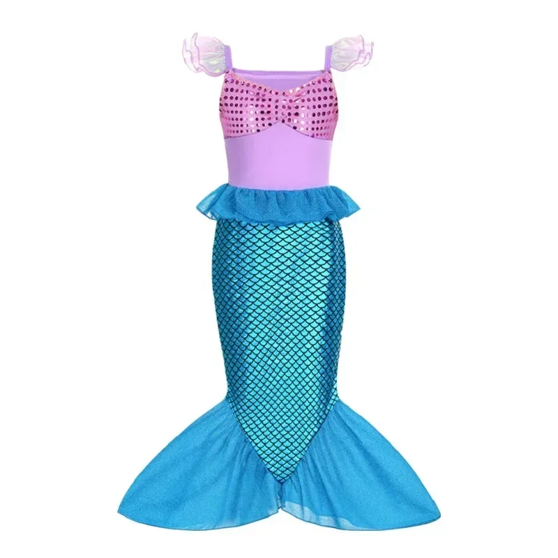 Little Mermaid Princess Dress for Girls Halloween Cosplay Ariel Costume Children Carnival Birthday Party Clothes 3-10 Years