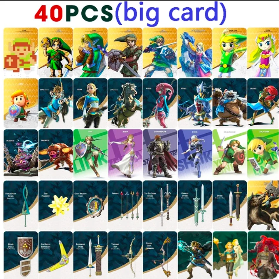 NEW 28/40 Zelda Amiibos Cards Apply to the Legend of Zelda: Tears of the Kingdo and the Legend of Zelda Latest Paragliding