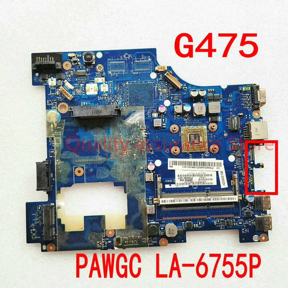 

LA-6755P материнская плата для ноутбука Lenovo G475, материнская плата PAWGC, материнская плата DDR3 100%, полностью протестирована