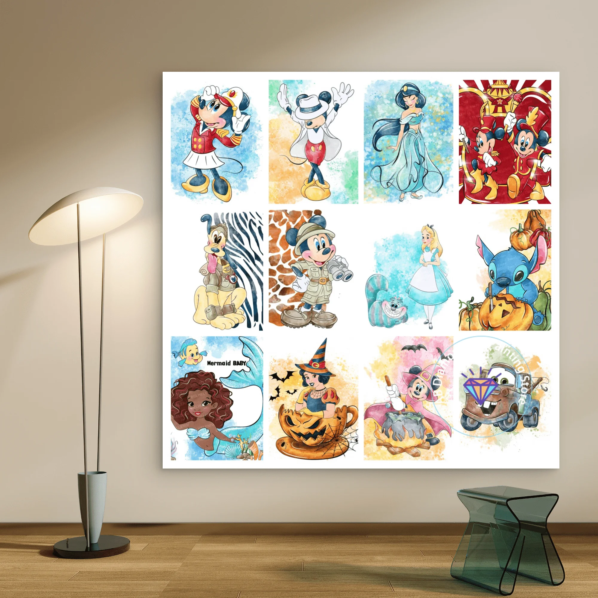 

Mickey Mouse Cinnamoroll Jasmine AB Diamond Painting Kit 5D DIY Diamond Embroidery Cross Handmade Art Gift Home Decoration