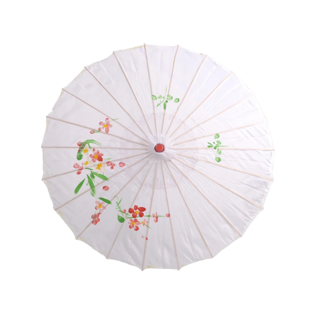 

Silk Wooden Parasol Umbrella Chinese Japanese Style Wedding Bridemaid Asian Theme Decor Costume Cosplay Bride Accessories White