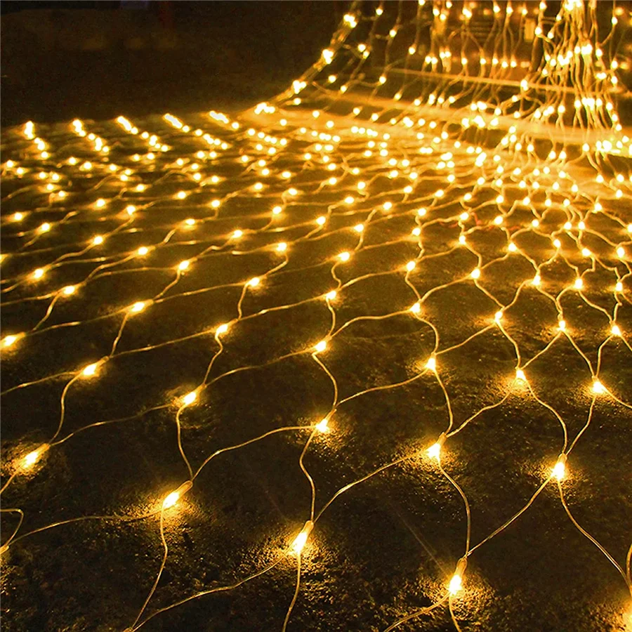 3*2M/2*2M LED Net Mesh Lights Waterproof Christmas Curtain String Lights Outdoor Fairy Lights Garland for Party Courtyard Decor