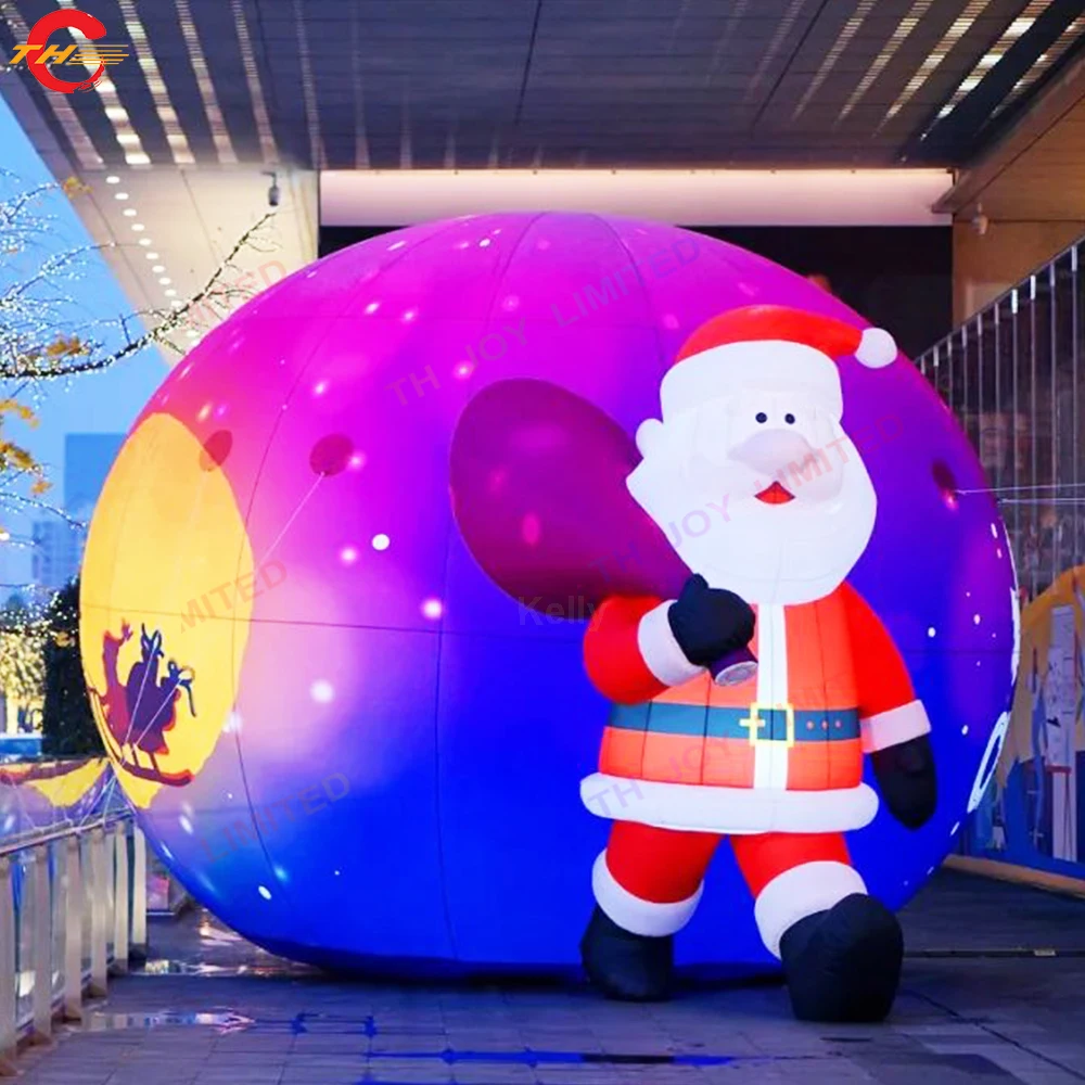 Custom Made Oxford Inflatable Santa Claus Carry Moon Globe Gift Bag for Outdoor Advertising