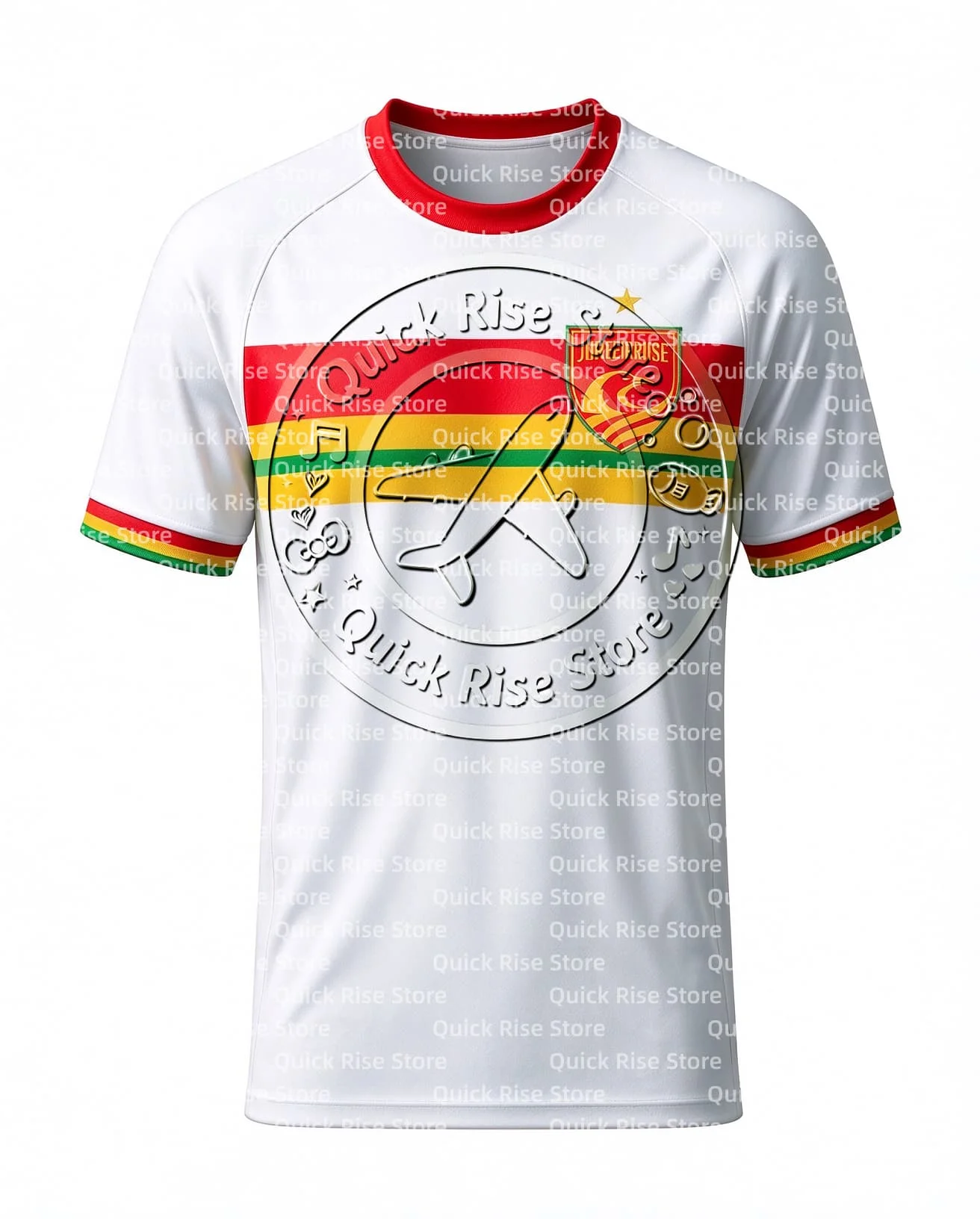 Juazeirense Home Football Jersey Red Yellow Striped Short Sleeve Soccer Shirt Men Women Kids Fan Match Uniform Quick Dry Tee