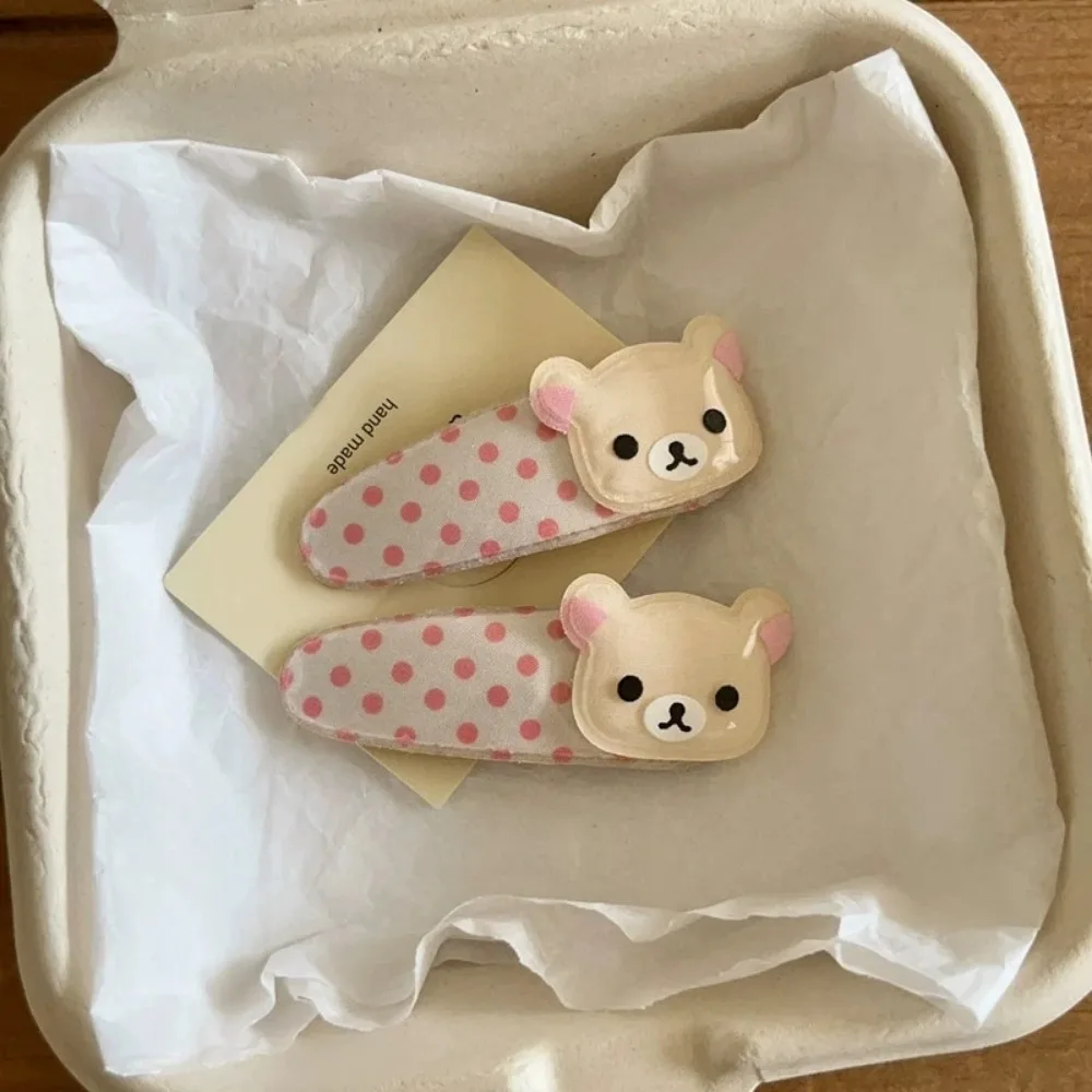 Anime Kawaii Rilakkuma Lazy Bear Polka Dot Angel Wing BB Hair Clip Girls Hair Accessories Birthday Gift