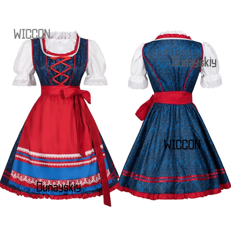 

Bavarian Beer Maid Costume for Halloween/Christmas/Easter/Oktoberfest - Adjustable Corset Dress with Themed Accessories