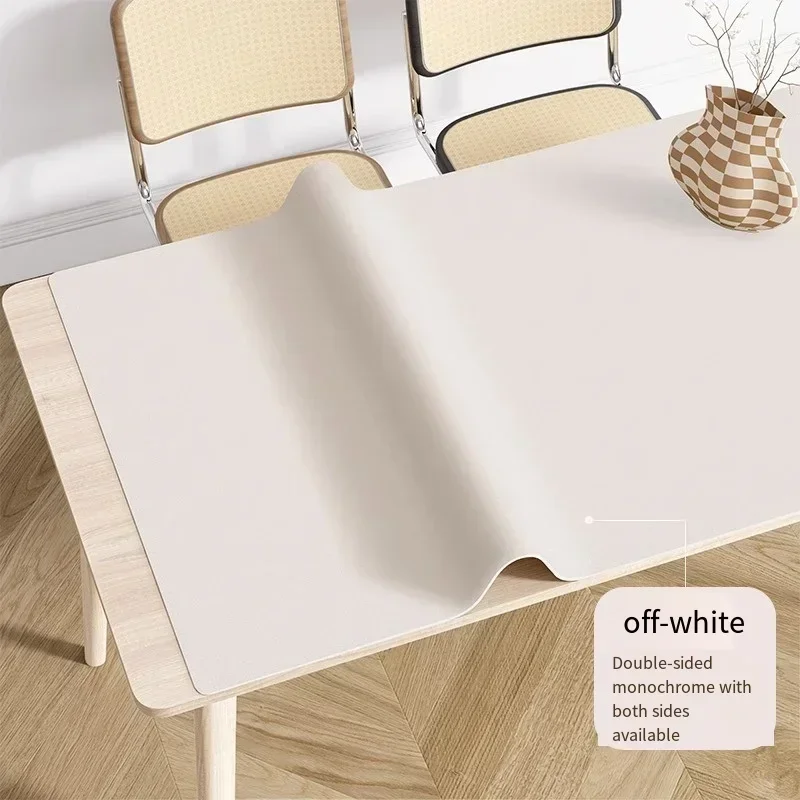 

Водонепроницаемая маслостойкая Скатерть, теплоизоляция, нескользящий однотонный прямоугольный Настольный коврик, двусторонний чехол из искусственной кожи для стола