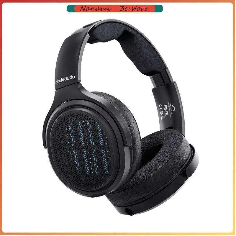 FiiO JT9 Open-Back Planar 1μm Ultra-Thin Film Aluminum Dual-Coated Over-Ear Wired Headphones HiFi with Detachable Cable Earphone