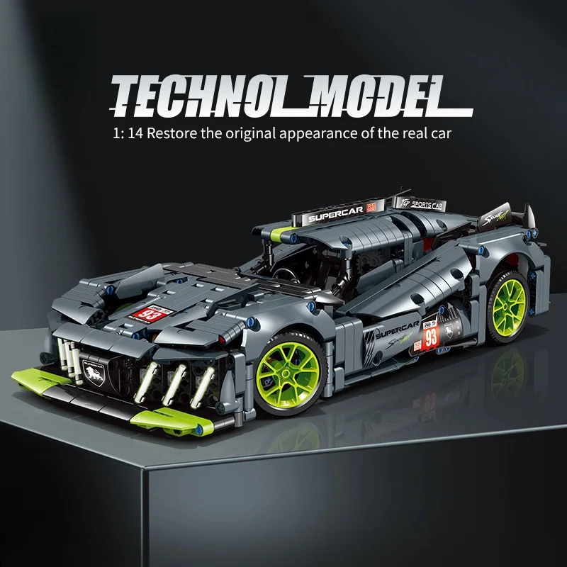 DIY técnico 9X8 híbrido Hypercar velocidad coche de carreras bloques de construcción creativo MOC deportes modelo cumpleaños regalos de navidad 1280 Uds