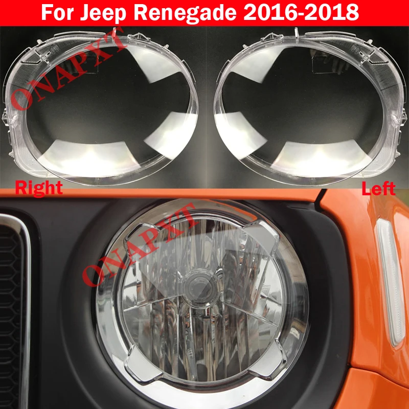 For Jeep Renegade 2016-2018 Bright Head Light Shade Shell Caps Front Headlamp Lamp Lampshade Headlight Cover