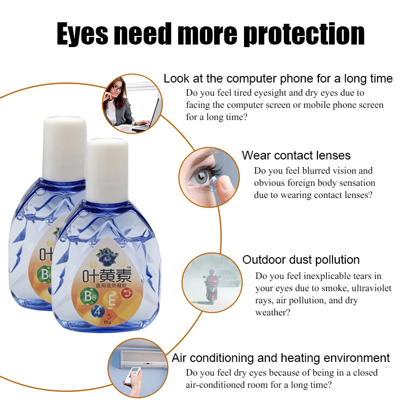 ZB Cool Eye Drops Medical Cleanning Eyes Detox Relieves  Relieves Discomfort Removal Fatigue Relax Massage Eye Care 10ml