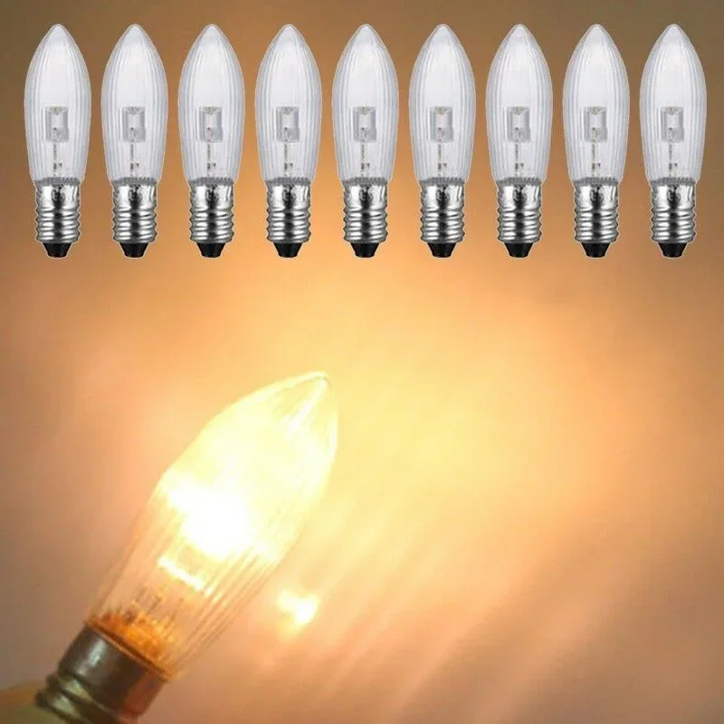 

10Pcs/Bag E10 LED Replacement Lamp Bulb Candle Light Bulb 10-55V AC Bulbs Vintage Edison Lamp for Bathroom Kitchen Home Decor