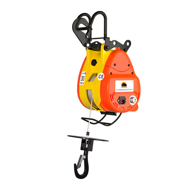 Miniature electric hoist portable 300kg wire rope winch, lifting height 30 meters, speed 19 meters/min