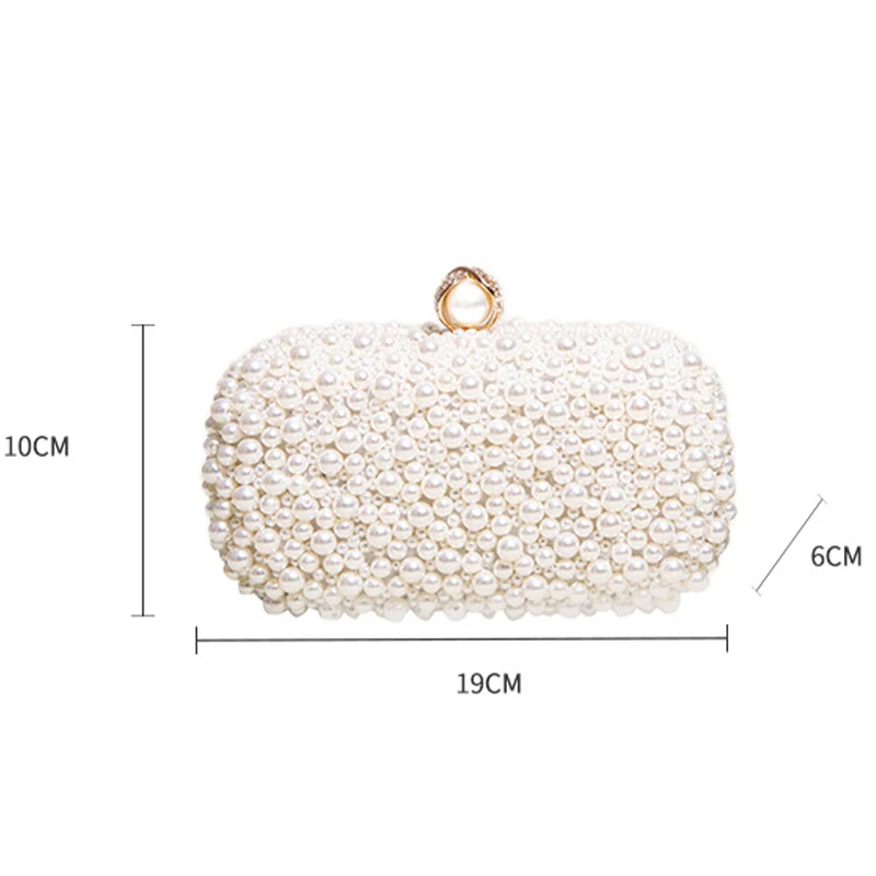 Bolso de mano de noche para Mujer, cartera de mano con perlas, ideal para boda, fiesta, banquete