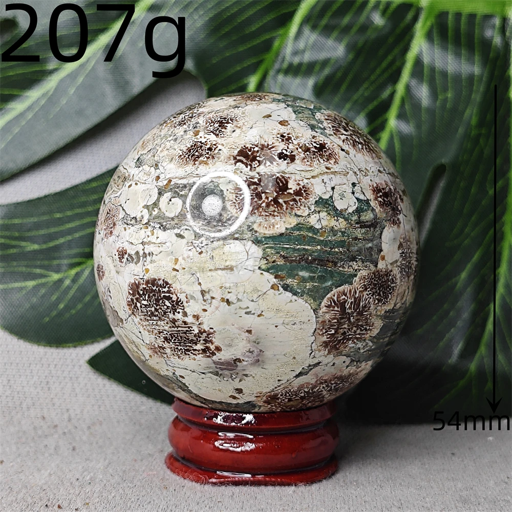 Natural Rock Green Cherry Blossom Ball Home Room Spiritual Decoration Gift Witchcraft altar Praying Feng shui Meditation